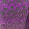 1 Yard Black Iridescent Purple Damask Embroidered Mesh Lace Fabric 48-50″ Wide 100% Polyester